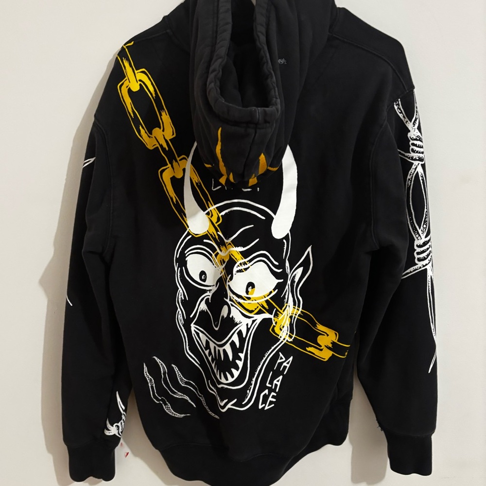 Palace Devil Black Hoodie with Graphic Design